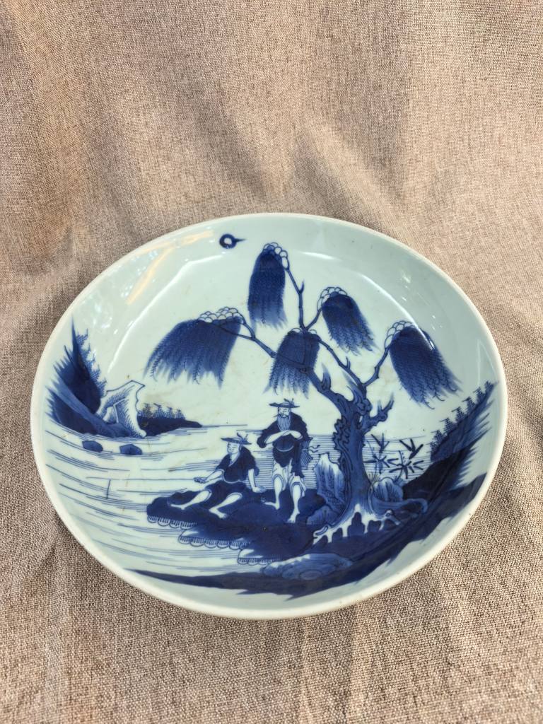 清 青花人物盘