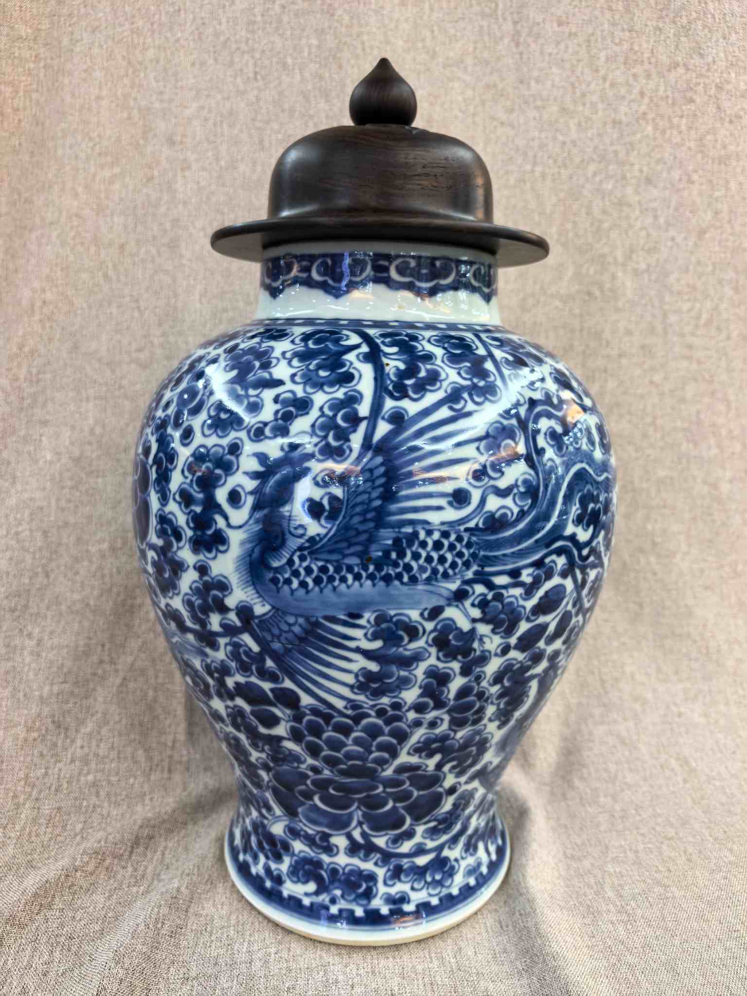清康熙 凤串花将军罐