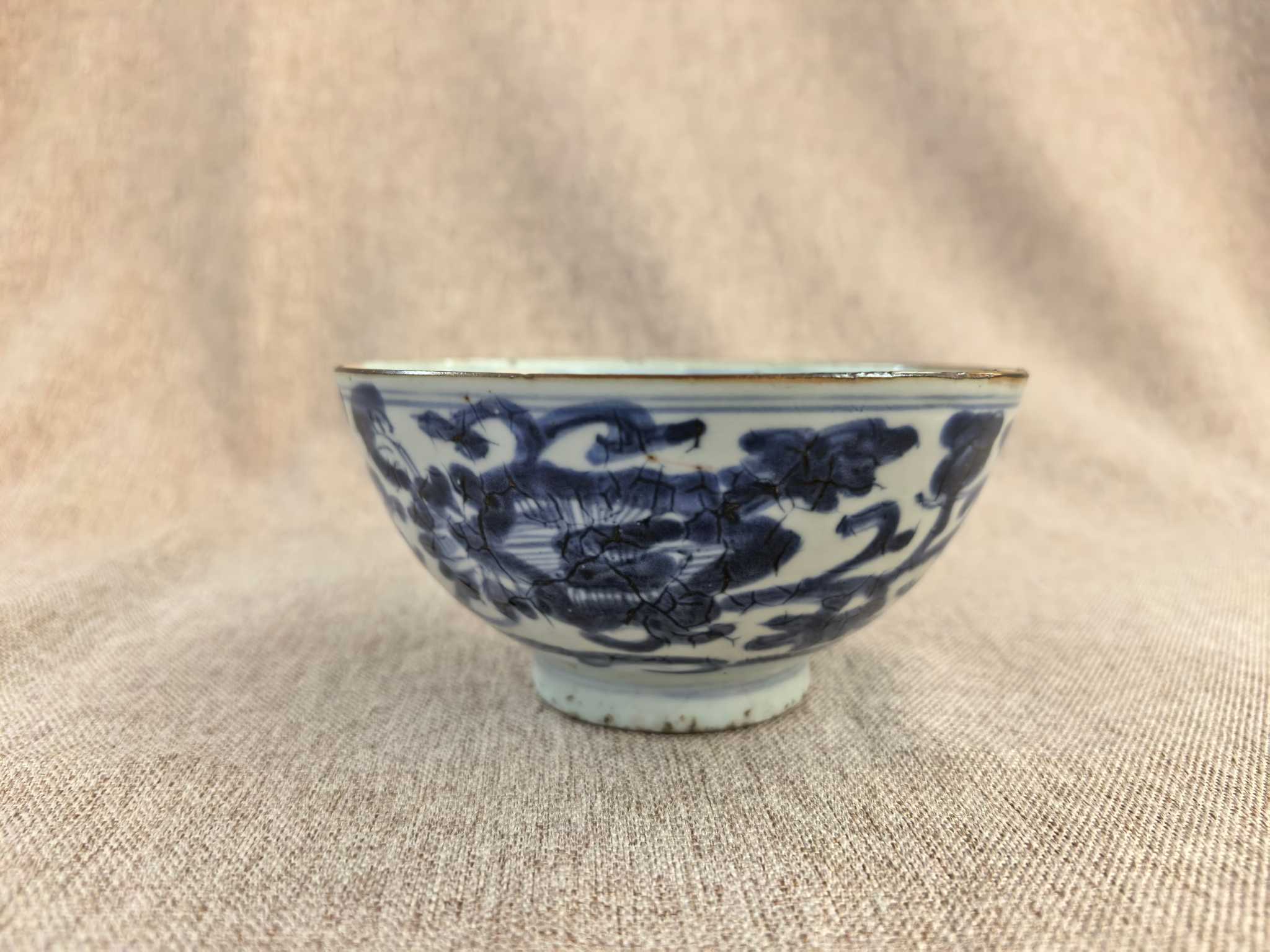 清早 青花花卉碗