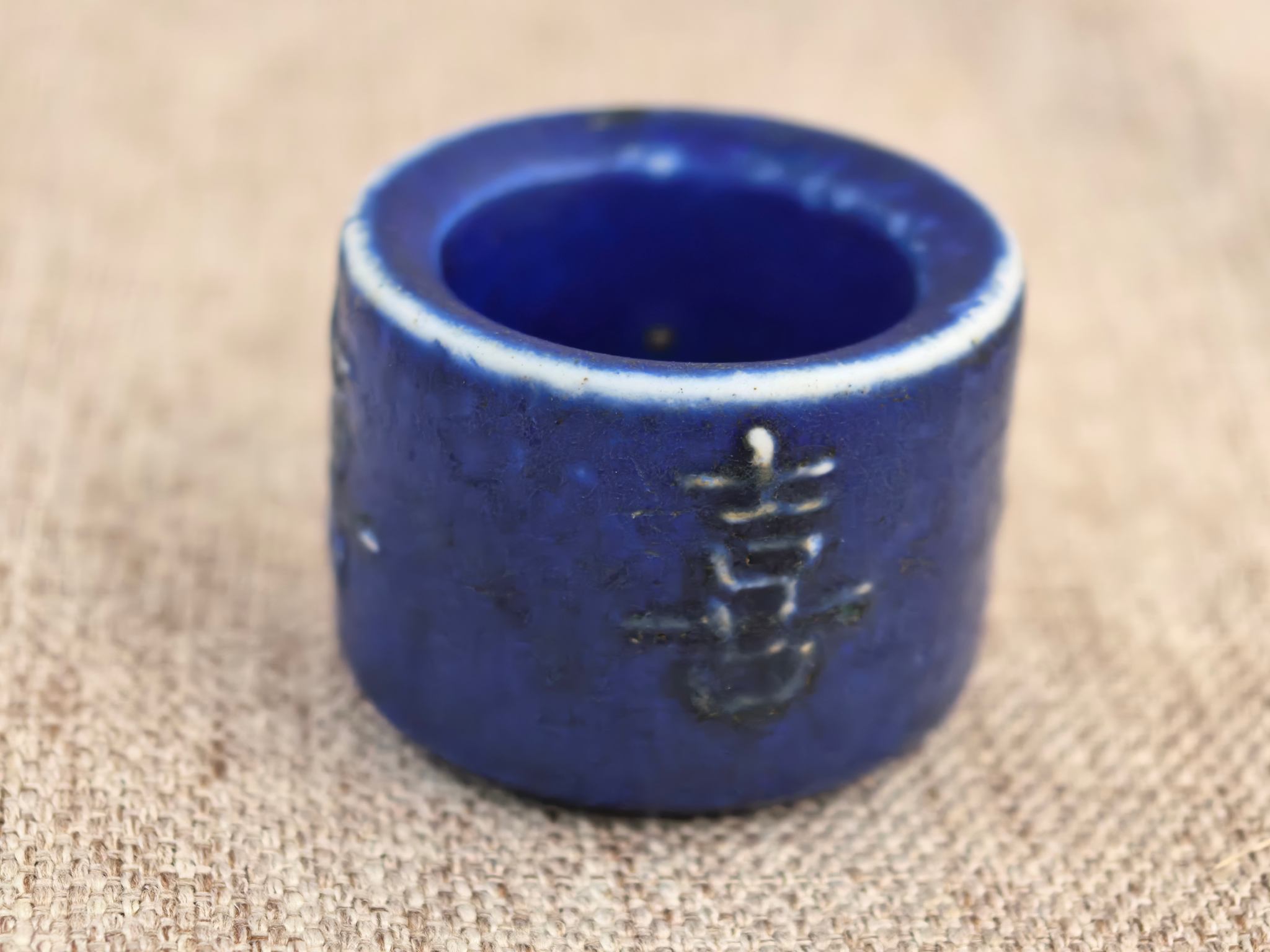 清 青金石釉喜字扳指