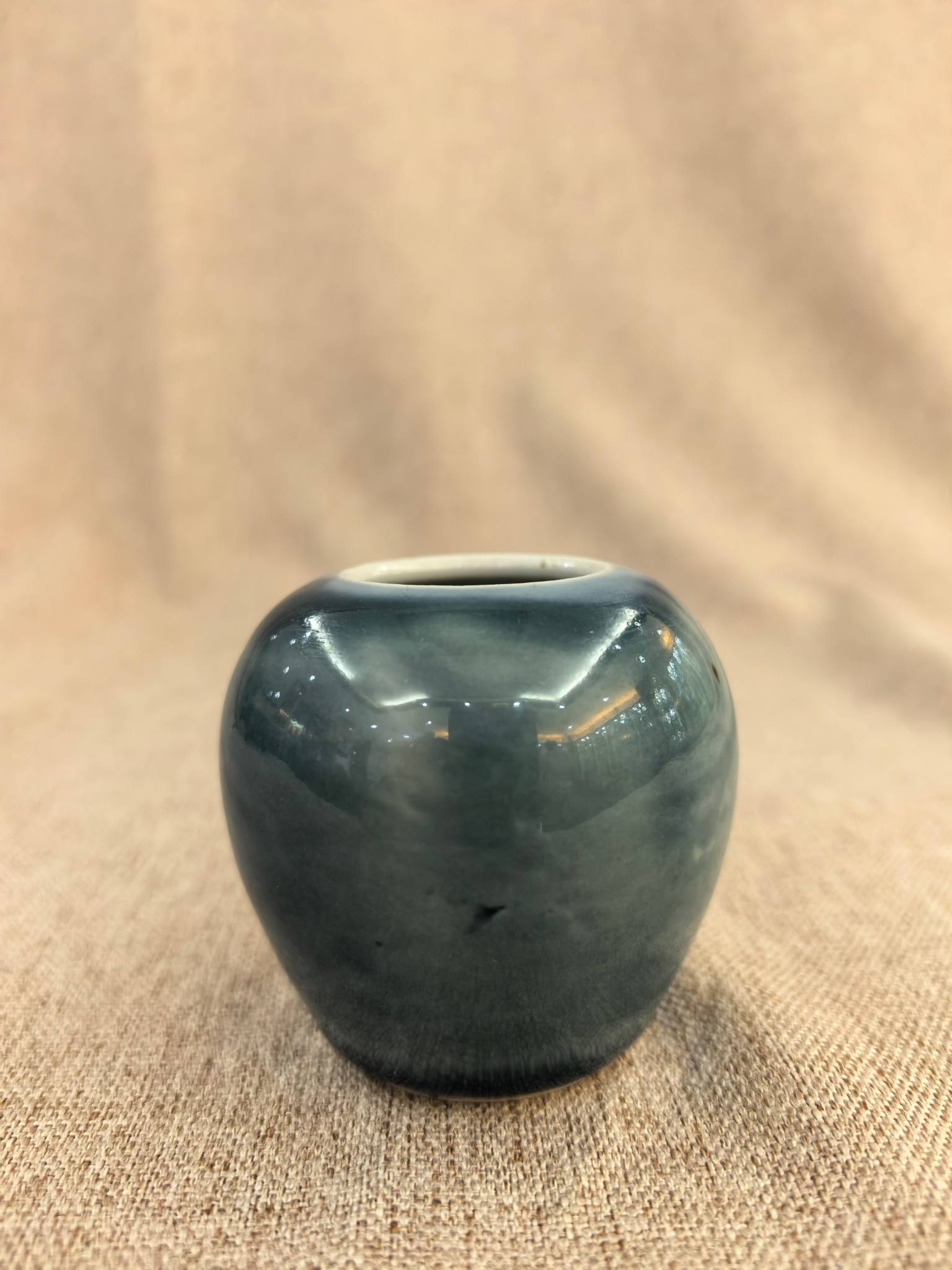 清晚 蓝釉水盂